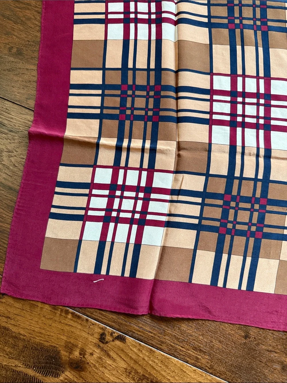 Checkered Cotton Square Scarf